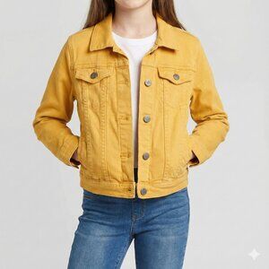 Kidpik Girls Mustard Yellow Denim Jacket Size M (10)